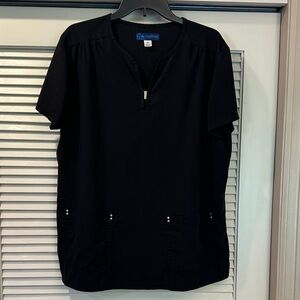 Koi Sapphire Black Scrub Top